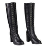 Milwaukee Leather MBL9442 Women Black Lace-Up Tall Boots with Platform Heel