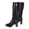 Milwaukee Leather MBL9442 Women Black Lace-Up Tall Boots with Platform Heel