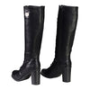 Milwaukee Leather MBL9442 Women Black Lace-Up Tall Boots with Platform Heel