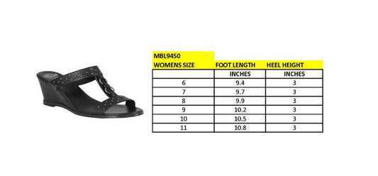 Milwaukee Leather MBL9450 Women's Black Studded Double Strap Fashion Casual Wedge Sandals