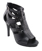 Milwaukee Performance MBL9452 Women's Black Stiletto Heeled Sandals with Studded Ankle Straps