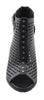 Milwaukee Performance MBL9453 Women's Black Mesh Open Toe Platform Heeled Sandals with Buckle Strap