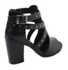 Milwaukee Leather MBL9454 Women's Heel Black Studded Strap Sandal with Platform Heel
