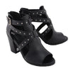 Milwaukee Performance MBL9454 Women's Heel Black Studded Strap Sandal with Platform Heel