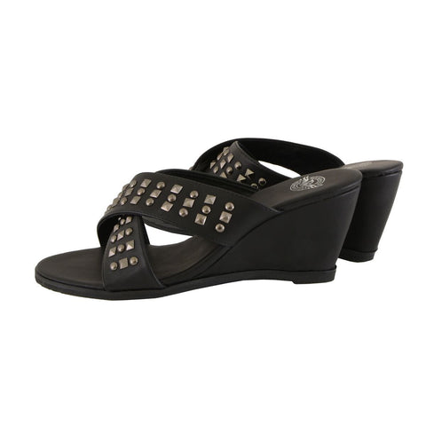 Milwaukee Performance MBL9455 Ladies Wedge Sandals with Studded Crossover Straps