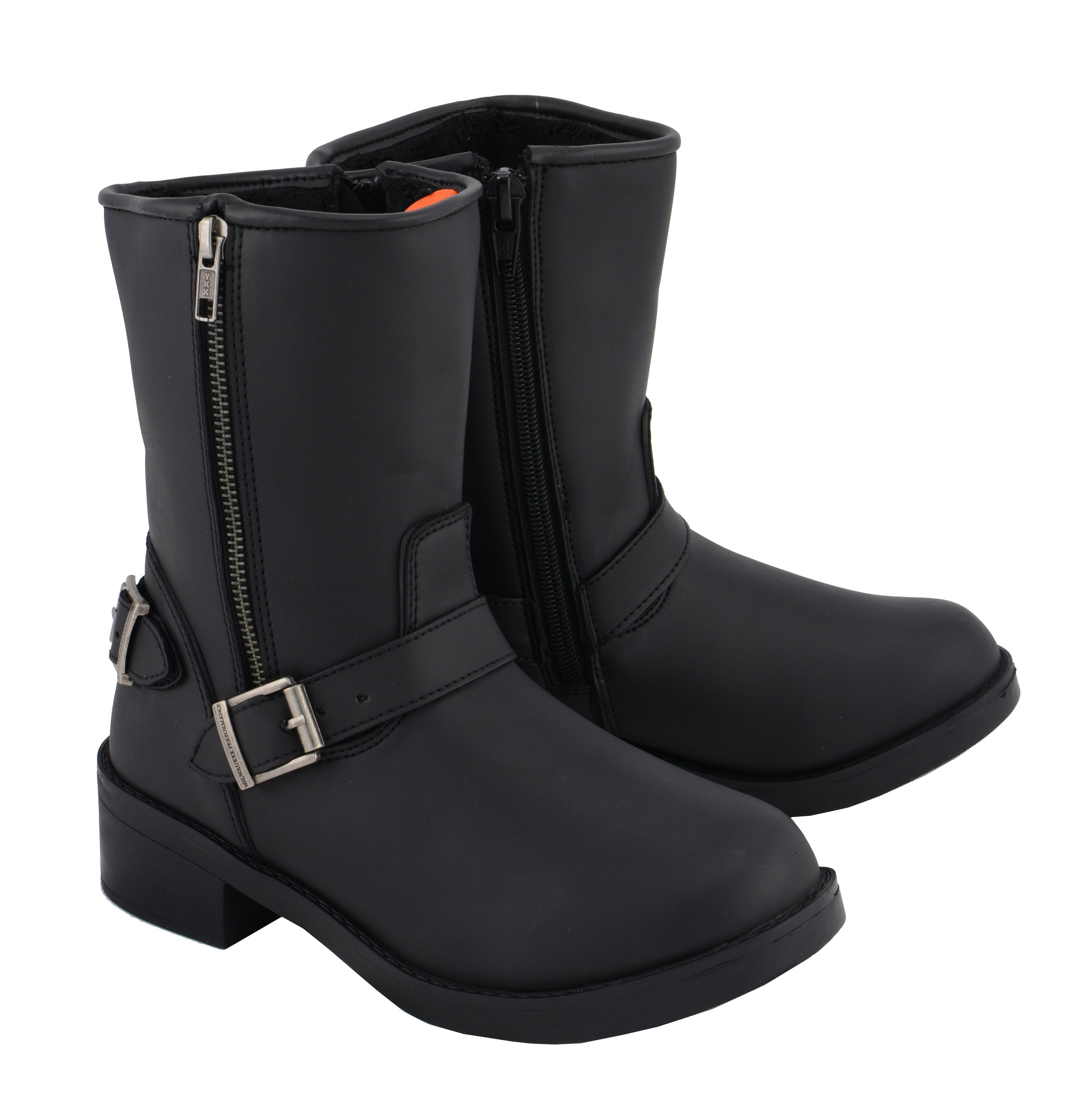 Milwaukee Leather MBL9475 Ladies Black Engineer Style Riding Boots with Side Zipper - Milwaukee Leather Womens Boots