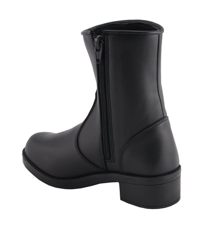 Milwaukee Leather MBL9480 Women's Premium Black 'Super Clean' Motorcycle Fashion Riding Boots with Side Zippers