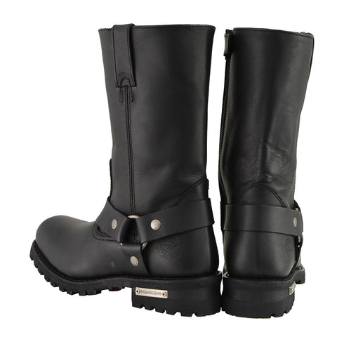 Milwaukee Leather MBM131 Men's Black 11-Inch Classic Square Toe Motorcycle Harness Boots