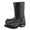 Milwaukee Leather MBM131W Mens Wide Width 11-Inch Classic Square Toe Black Harness Boots - Milwaukee Leather Mens Boots