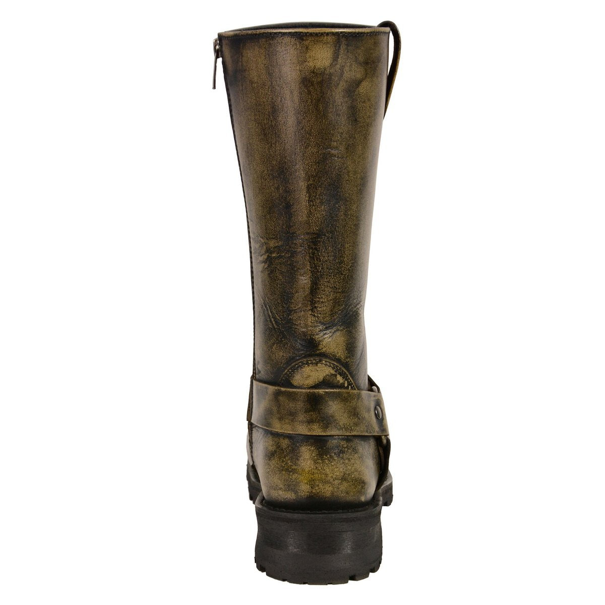 Milwaukee Leather MBM9005 Distress Mens Water Resistance 11 Inch Harness Square Toe Boots - Milwaukee Leather Mens Boots
