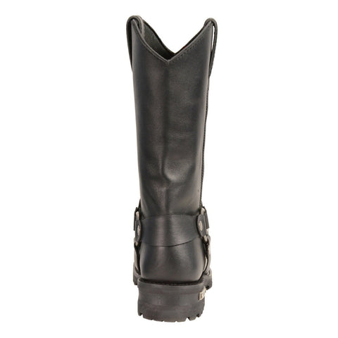 Milwaukee Leather MBM9015 Mens Black 11 Inch Western Style Harness Boots - Milwaukee Leather Mens Boots