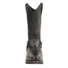 Milwaukee Leather MBM9015 Mens Black 11 Inch Western Style Harness Boots - Milwaukee Leather Mens Boots