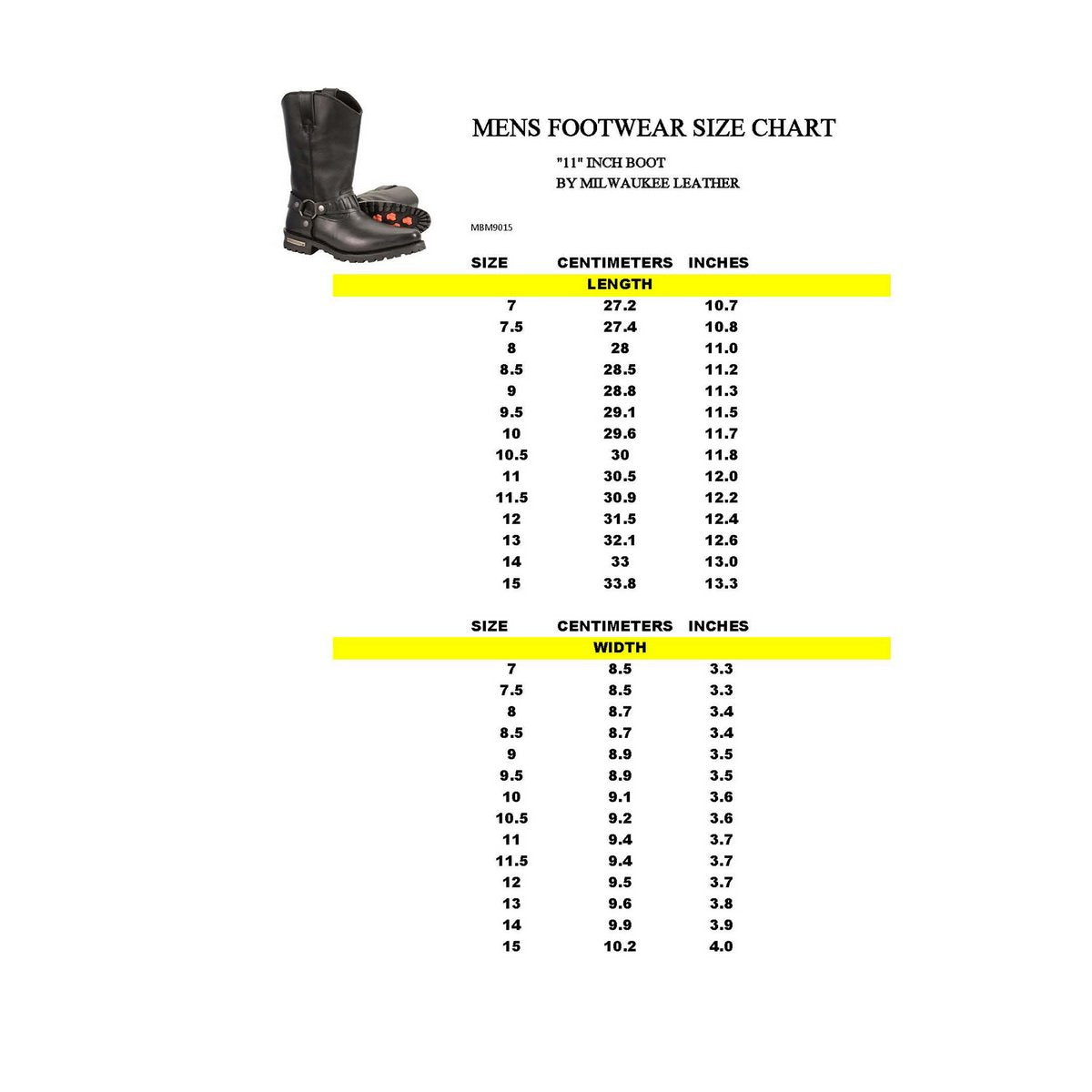 Milwaukee Leather MBM9015 Mens Black 11 Inch Western Style Harness Boots - Milwaukee Leather Mens Boots