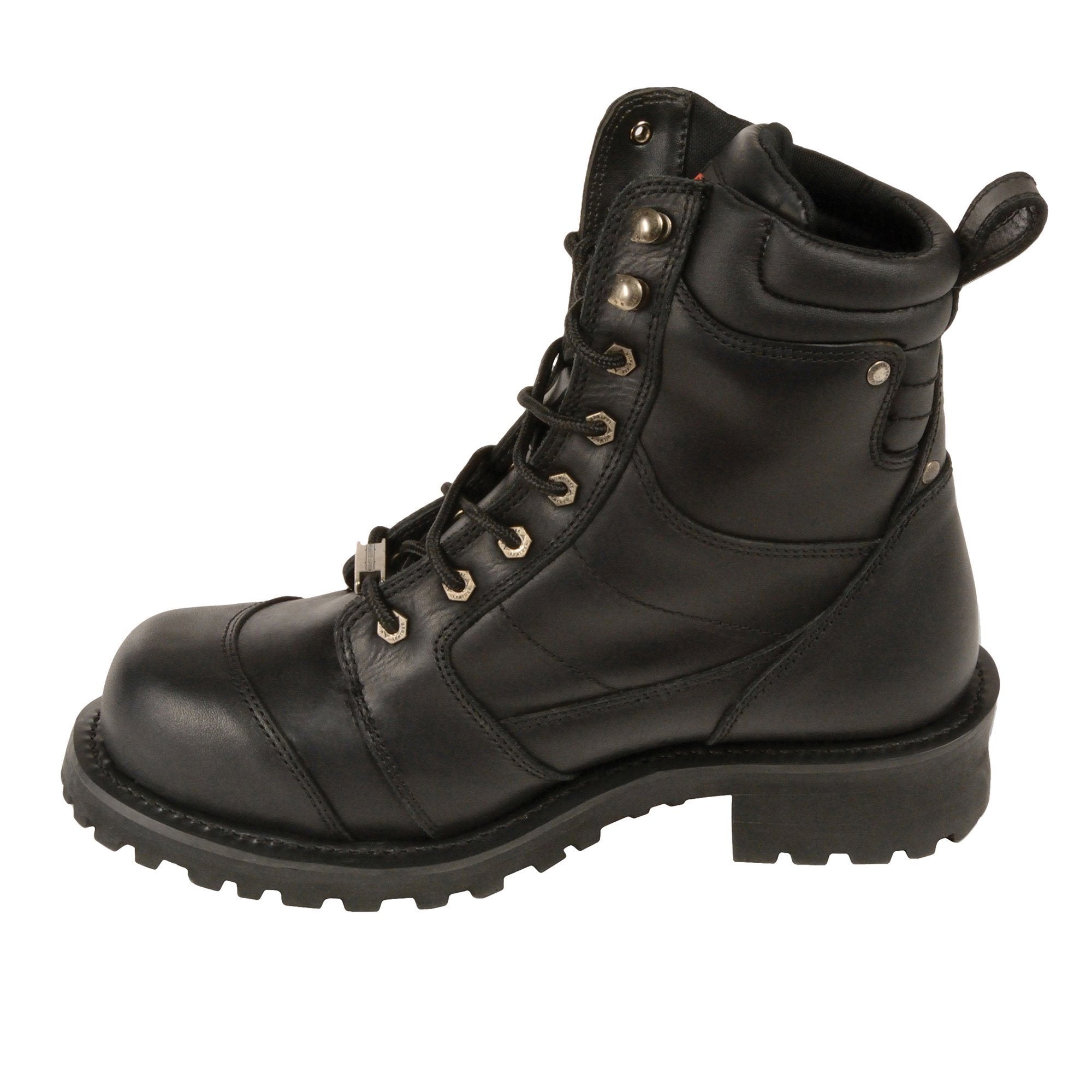 Milwaukee Leather MBM9030 Mens Black 8 Inch Lace-Up Classic Logger Boots - Milwaukee Leather Mens Boots