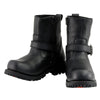 Milwaukee Leather MBM9040W Men's Black 'Wide Width' 6-inch Classic Engineer Motorcycle Leather Boots with Side Zipper