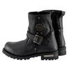 Milwaukee Leather MBM9040W Men's Black 'Wide Width' 6-inch Classic Engineer Motorcycle Leather Boots with Side Zipper