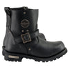 Milwaukee Leather MBM9040W Men's Black 'Wide Width' 6-inch Classic Engineer Motorcycle Leather Boots with Side Zipper