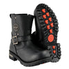 Milwaukee Leather MBM9040W Men's Black 'Wide Width' 6-inch Classic Engineer Motorcycle Leather Boots with Side Zipper