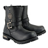 Milwaukee Leather MBM9040W Men's Black 'Wide Width' 6-inch Classic Engineer Motorcycle Leather Boots with Side Zipper