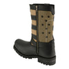 Milwaukee Leather MBM9045 Men's Stars and Stripes Black with Tan Motorcycle Harness Boots
