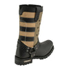 Milwaukee Leather MBM9045 Men's Stars and Stripes Black with Tan Motorcycle Harness Boots