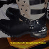 Milwaukee Leather MBM9045 Men's Stars and Stripes Black with Tan Motorcycle Harness Boots