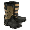 Milwaukee Leather MBM9045 Men's Stars and Stripes Black with Tan Motorcycle Harness Boots