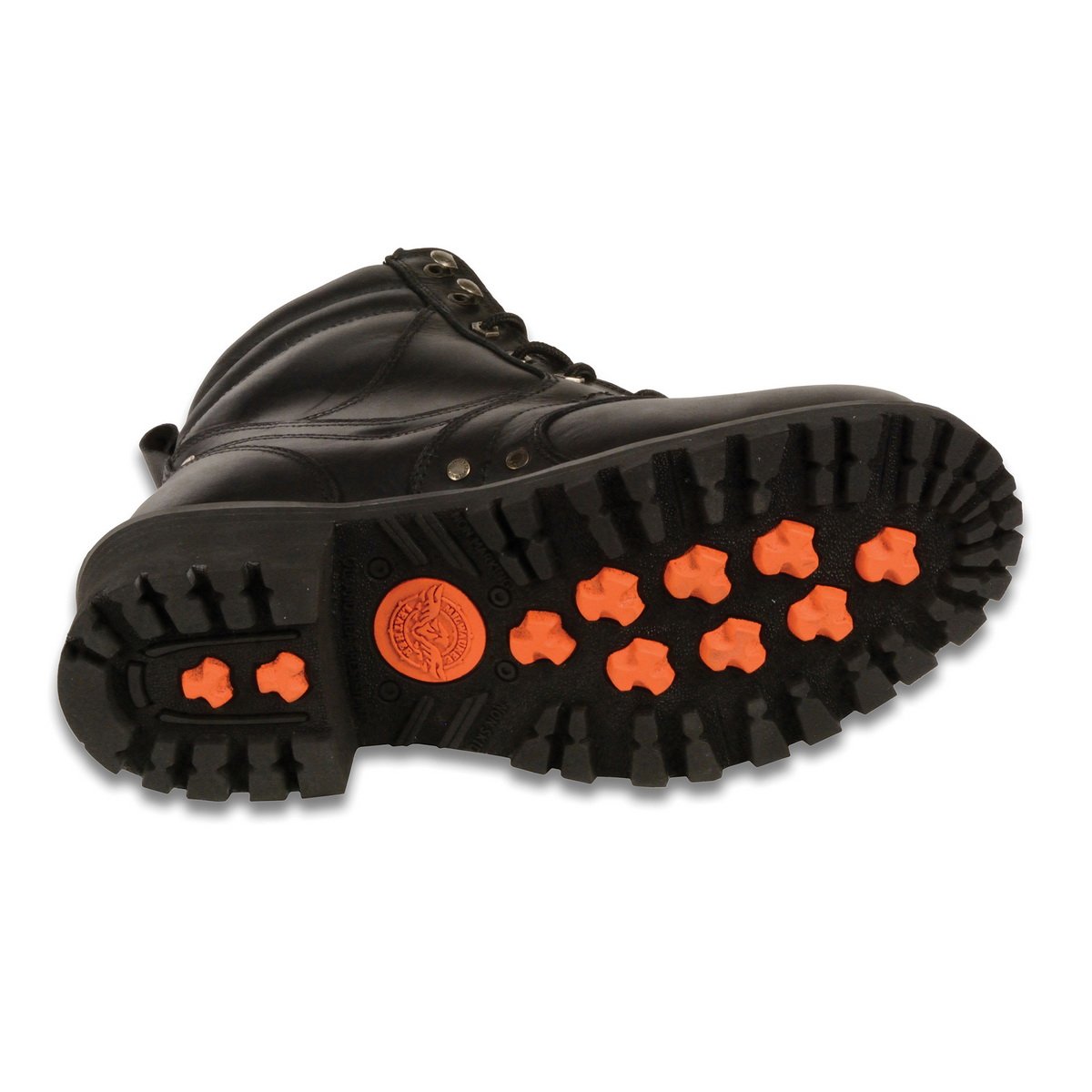 Milwaukee Leather MBM9050W Men's Wide Width Black 6 inch Lace-Up Boots with Zipper Closure