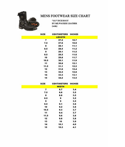Milwaukee Leather MBM9071WP Mens Wide Width Black 9in Waterproof Engineer Leather Boots with Reflective Piping - Milwaukee Leather Mens Boots