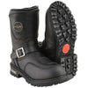 Milwaukee Leather MBM9071WP Men's Black 'Wide Width' 9-inch Waterproof Engineer Leather Boots with Reflective Piping