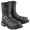 Milwaukee Leather MBM9071WP Men's Black 'Wide Width' 9-inch Waterproof Engineer Leather Boots with Reflective Piping