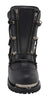 Milwaukee Leather MBM9075 Men's Black 6-inch Plain Toe Dual Zipper Lock Leather Boots