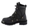 Milwaukee Leather MBM9075 Men's Black 6-inch Plain Toe Dual Zipper Lock Leather Boots