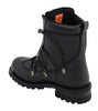 Milwaukee Leather MBM9075 Men's Black 6-inch Plain Toe Dual Zipper Lock Leather Boots