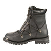 Milwaukee Leather MBM9075 Men's Black 6-inch Plain Toe Dual Zipper Lock Leather Boots