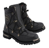 Milwaukee Leather MBM9075 Men's Black 6-inch Plain Toe Dual Zipper Lock Leather Boots