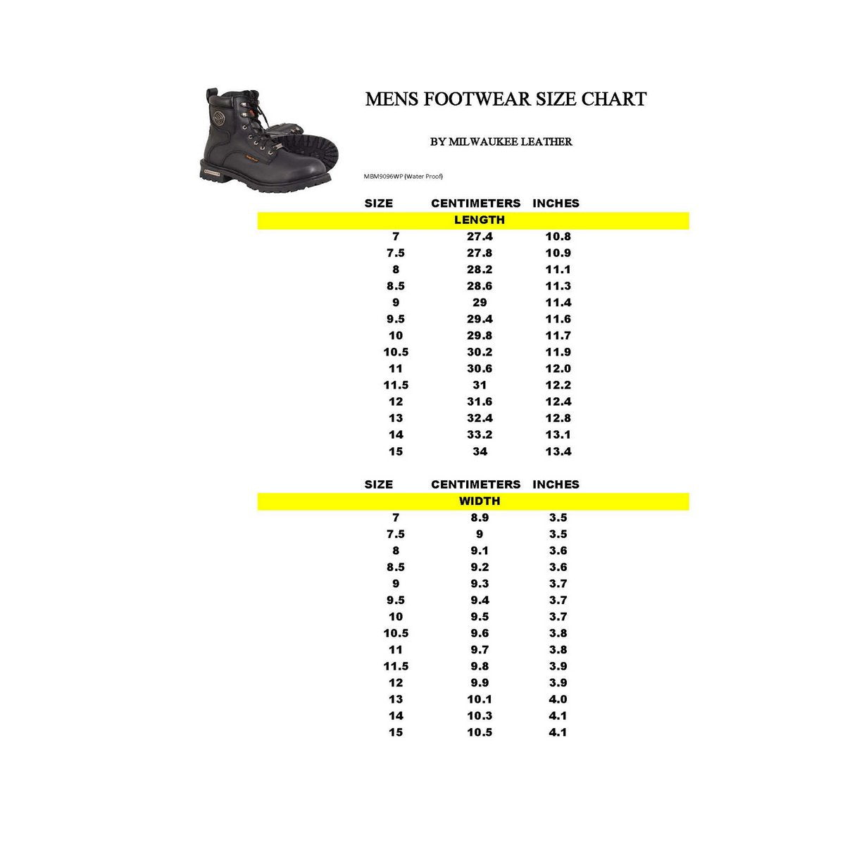 Milwaukee Leather MBM9096WP Mens 6 Inch Lace-Up Wide Width Black Logger Waterproof Leather Boots - Milwaukee Leather Mens Boots