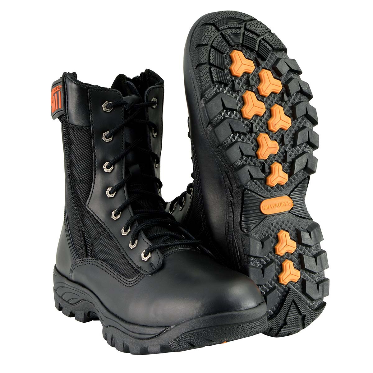 Milwaukee Leather Men s 9 Inch Black Leather Lace Up Tactical Motorcyc