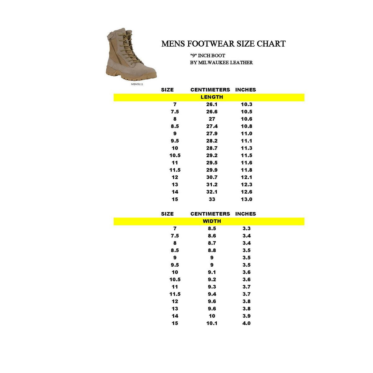 Milwaukee Performance MBM9111 Mens Lace-Up Desert Sand 9-Inch Leather Tactical Boots with Side Zippers - Milwaukee Leather Mens Boots