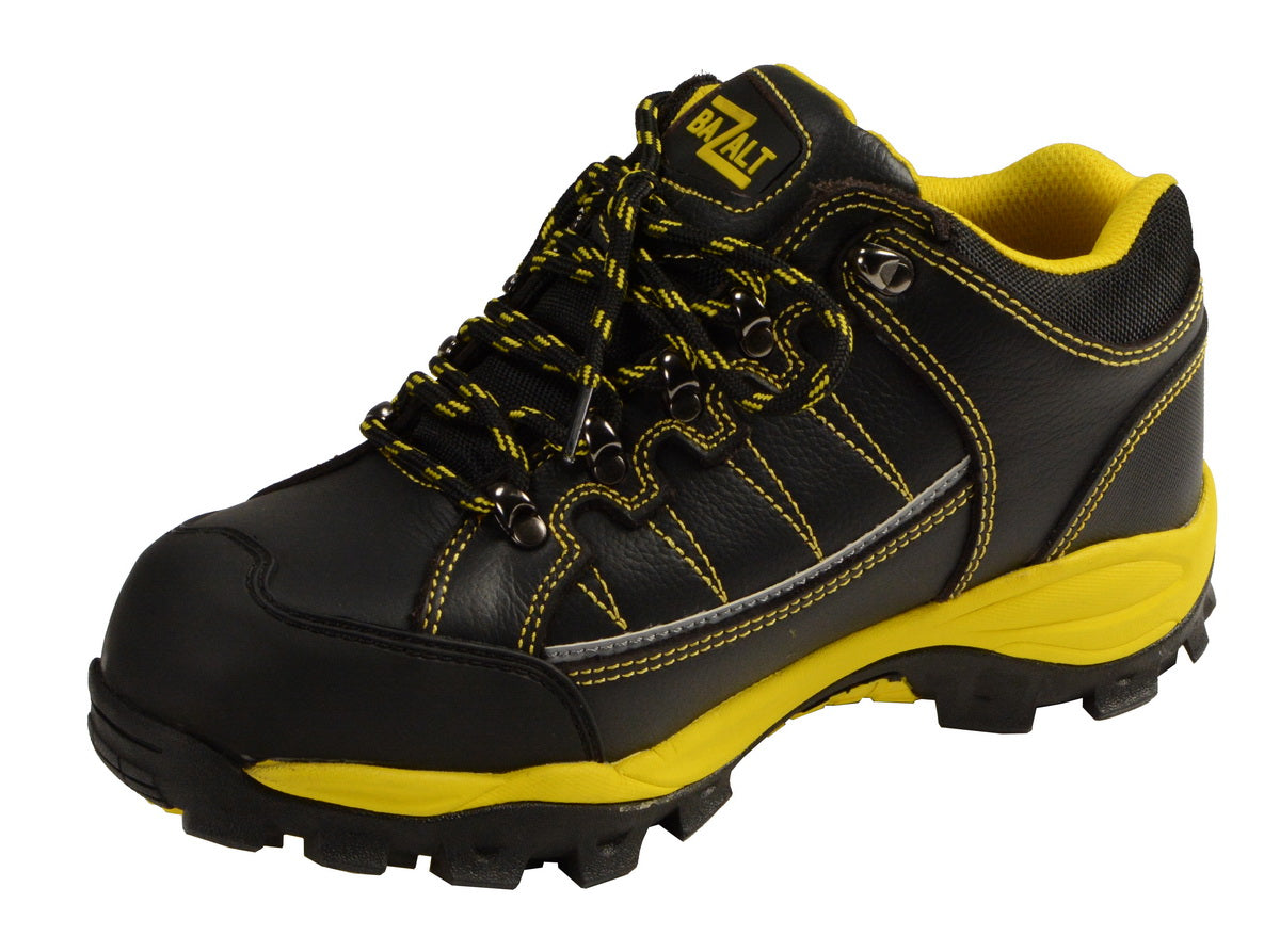 Bazalt MBM9121ST Men's Black and Yellow Water and Frost Proof Leather Outdoor Shoes with Composite-Toe