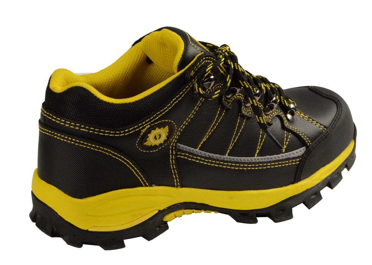 Bazalt MBM9121ST Men's Black and Yellow Water and Frost Proof Leather Outdoor Shoes with Composite-Toe