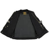 Milwaukee Leather MDM3002 Men's Black ‘Covert’ Side Lace Denim Club Style Vest with Dual Closure