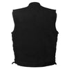 Milwaukee Performance MDM3002 Men's Black Side Lace Denim Club Vest with Hidden Zipper - Milwaukee Performance Mens Denim Vests