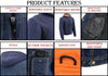 Milwaukee Performance MDM3020 Men's Blue Denim 3 in 1 Club Style Vest with Removable Hoodie