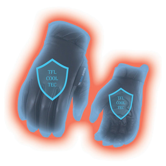 Milwaukee Leather MG7502 Men's Black 'Cool-Tec' Leather Gel Palm Gloves with Touch Screen Fingers - Milwaukee Leather Mens Leather Gloves