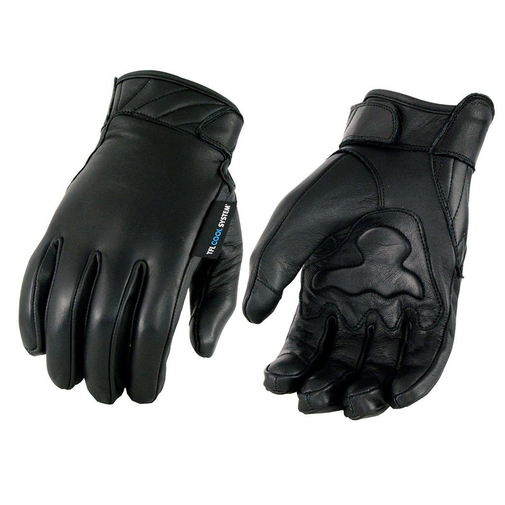 Milwaukee Leather MG7502 Men's Black Leather Gel Palm Motorcycle Gloves w/ i-Touch and Cool-Tec Technology