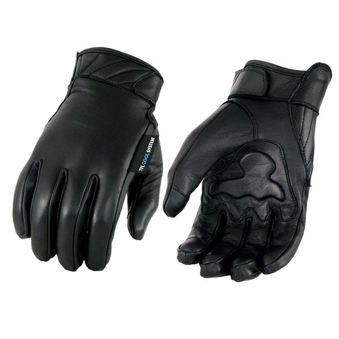 Milwaukee Leather MG7502 Men's Black Leather Gel Palm Motorcycle Gloves w/ i-Touch and Cool-Tec Technology