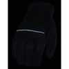Xelement XG7503 Men's Black Leather and Mesh Racing Gloves with Touch Screen Fingers