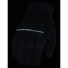 Milwaukee Leather MG7503 Men's Black Leather  i-Touch Screen Compatible Mesh Racing Motorcycle Hand Gloves W/ Reflector