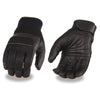Milwaukee Leather MG7503 Men's 'Touch Screen Fingers' Black Leather and Mesh Racing Gloves - Milwaukee Leather Mens Leather Gloves